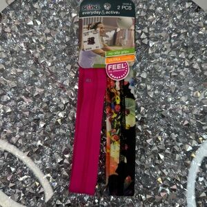 scunci 2-Pack Pink and Floral No-Slip Grip Headbands